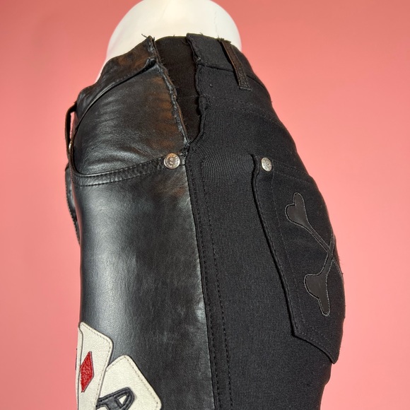 ❌SOLD-DEPOP❌ Onitsuka “Born To Win” Patch Leather Pants - Picture 4 of 8